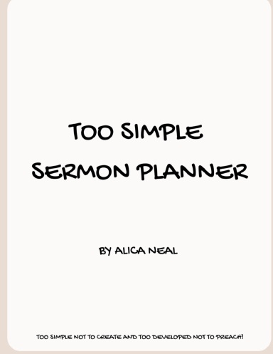 Too Simple Sermon Planner