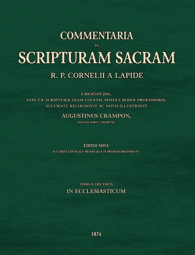 Commentaria in Scripturam Sacram T10, in Ecclesiasticum