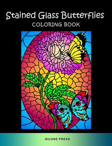 Stained Glass Butterflies Coloring Book