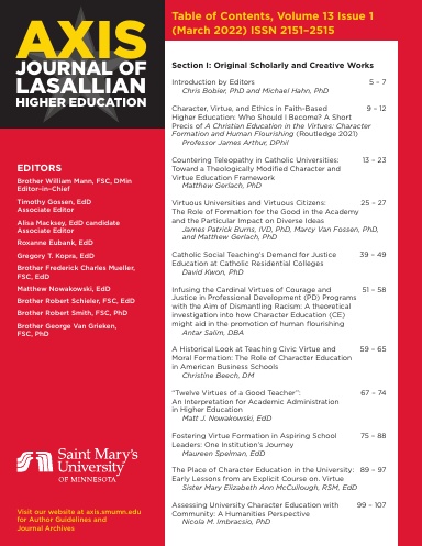 AXIS: Journal of Lasallian Higher Education 13.1