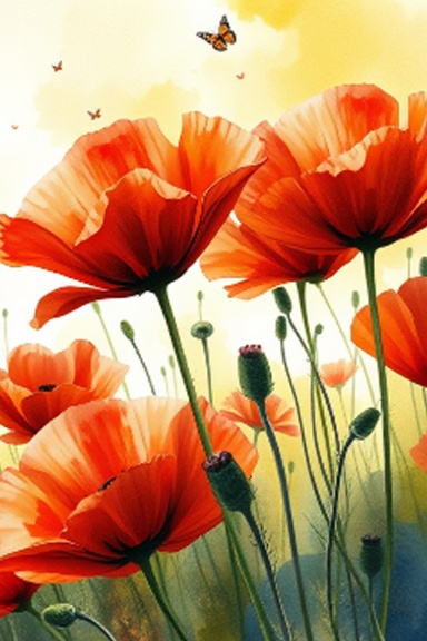 Poppies Lined Journal