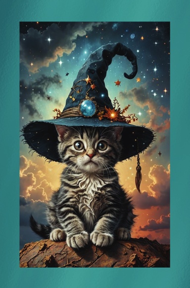 Cat Witch on Teal Journal
