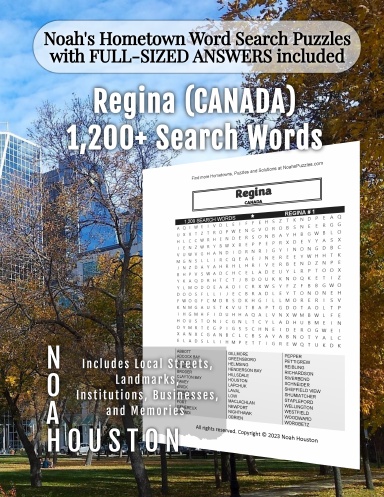 Noah’s Hometown Word Search Puzzles with FULL-SIZED ANSWERS included REGINA (CANADA)