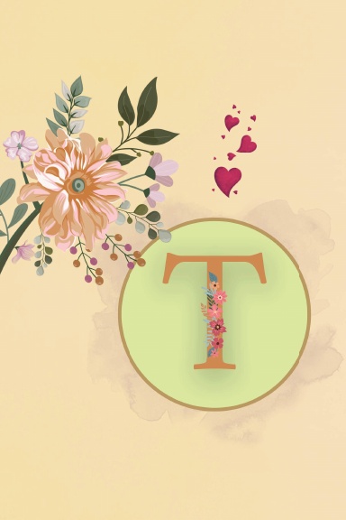 Letter T Flower Notebook