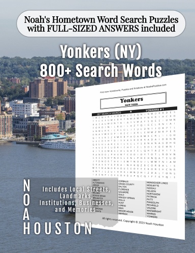 Noah’s Hometown Word Search Puzzles with FULL-SIZED ANSWERS included Yonkers (NY)