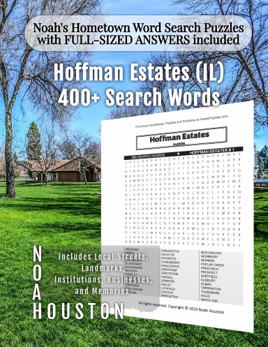 Noah’s Hometown Word Search Puzzles with FULL-SIZED ANSWERS included Hoffman Estates (IL)