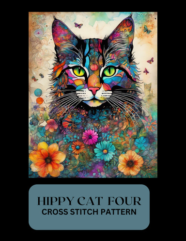 HIPPY CAT FOUR CROSS STITCH PATTERN