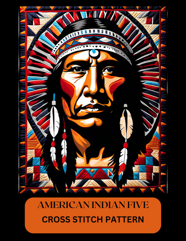 AMERICAN INDIAN FIVE CROSS STITCH PATTERN