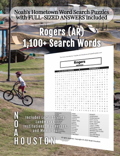 Noah’s Hometown Word Search Puzzles with FULL-SIZED ANSWERS included Rogers (AR)