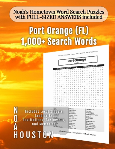 Noah’s Hometown Word Search Puzzles with FULL-SIZED ANSWERS included Port Orange (FL)