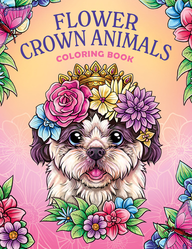 Flower Crown Animals Coloring Book