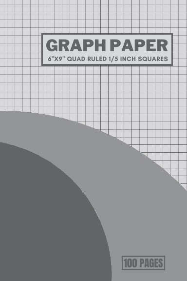 GRAPH PAPER NOTEBOOK QUAD RULED, GRID PAPER 5x5 INCHES SQUARES, SIZE SHEET 6"x9" , GRAY COLOR LINED SQUARES
