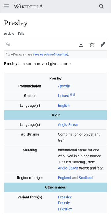 Presley Wikipedia USA Incorporated