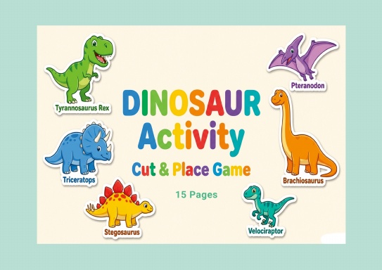 Dinosaur Activity Cut & Place Game