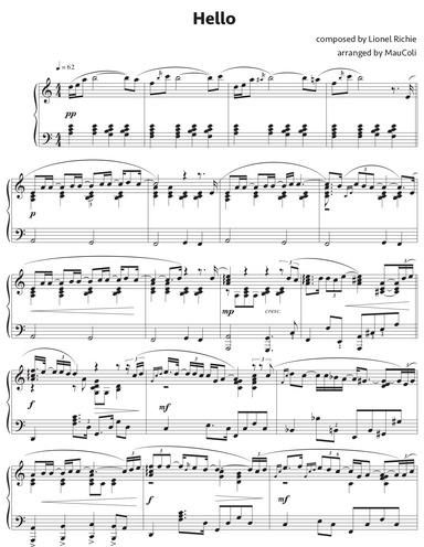 Hello (piano sheet music)