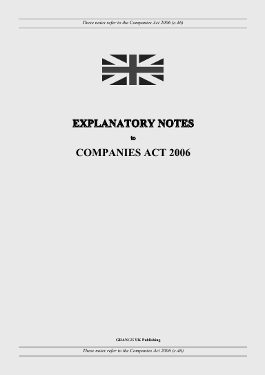 Explanatory Notes to Companies Act 2006