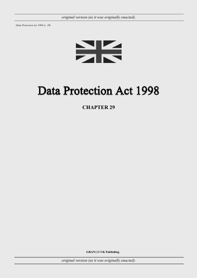 Data Protection Act 1998 (c. 29)