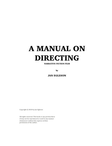 A Manual On Directing