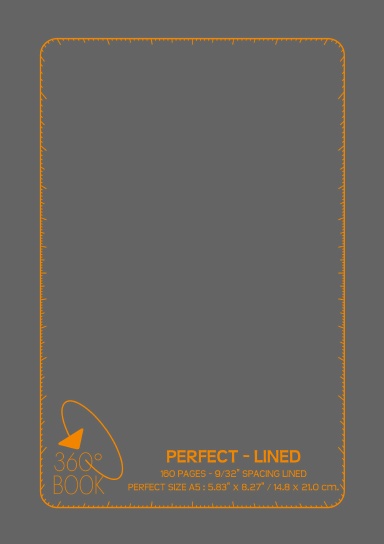 360 Degrees Perfect Lined Book (Dim Gray Matte Cover-Coil Bound)