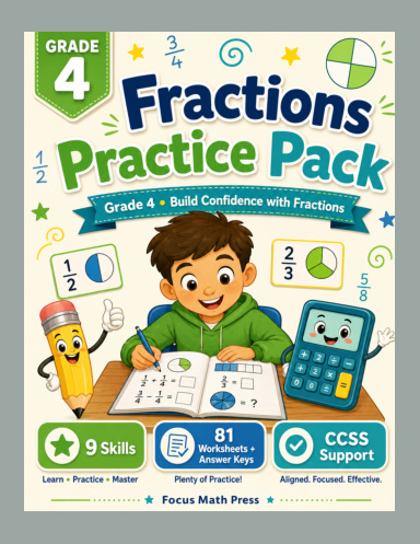 Fractions Practice Pack Grade 4