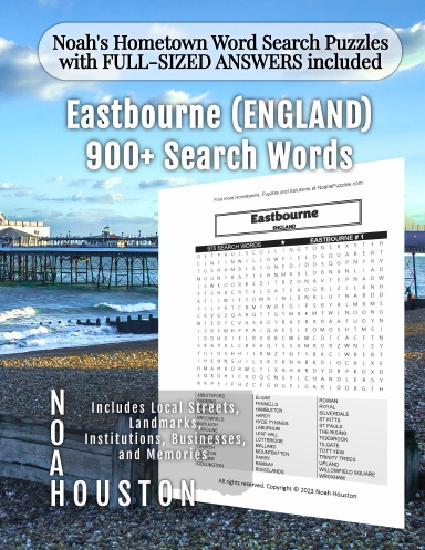 Noah’s Hometown Word Search Puzzles with FULL-SIZED ANSWERS included Eastbourne (ENGLAND)