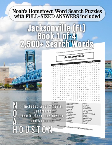 Noah’s Hometown Word Search Puzzles with FULL-SIZED ANSWERS included Jacksonville (FL), Book 1 of 4