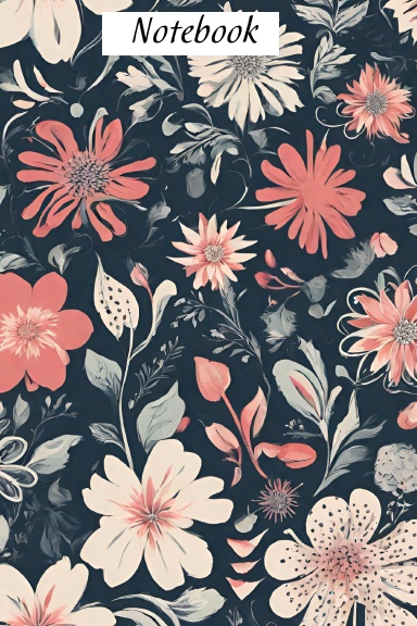 Vintage botanical illustration/flowers and leaves/for girls and women/notebook or journal/100 pages/6x9 inch