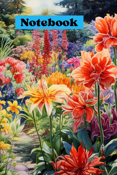 Floral illustration in the forest Notebook for girls/100 lined pages/6x9 inch