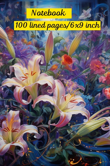 Tropical forest flowers and leaves for teens and adults / 100 lined pages / 6x9-inch