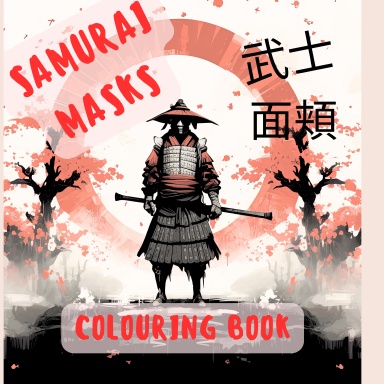 Manga Style Samurai Masks Colouring Book