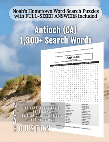 Noah’s Hometown Word Search Puzzles with FULL-SIZED ANSWERS included Antioch (CA)