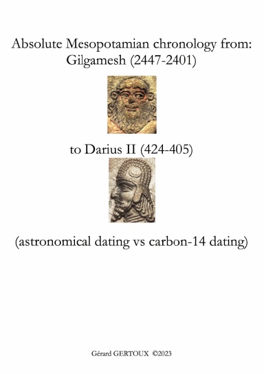 Absolute Mesopotamian chronology from Gilgamesh (2447-2401) to Darius II (424-405)