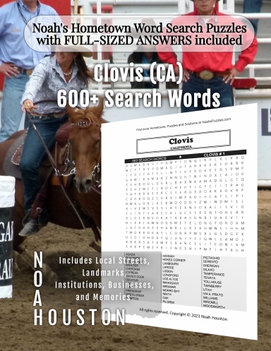Noah’s Hometown Word Search Puzzles with FULL-SIZED ANSWERS included Clovis (CA)