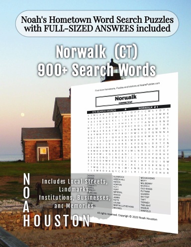 Noah’s Hometown Word Search Puzzles with FULL-SIZED ANSWERS included Norwalk  (CT)