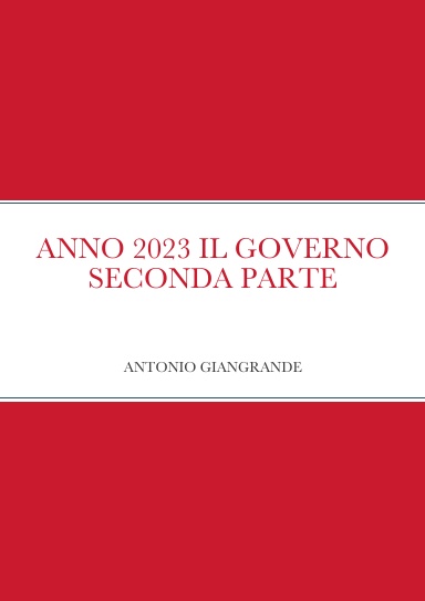 ANNO 2023 IL GOVERNO SECONDA PARTE