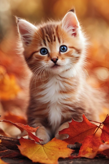 Autumn Orange Tiger Kitten Journal