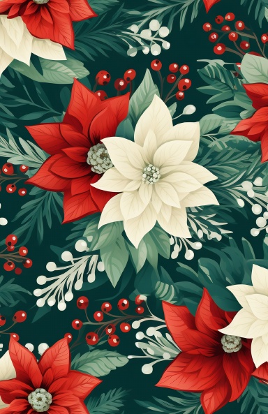 Holly Christmas Lined Journal with Illustrated Borders