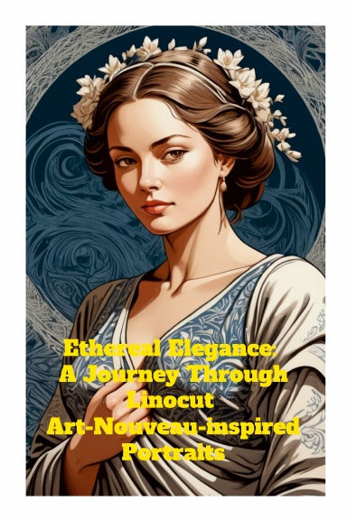 Ethereal Elegance: A Journey Through Linocut Art Nouveau-inspired Portraits