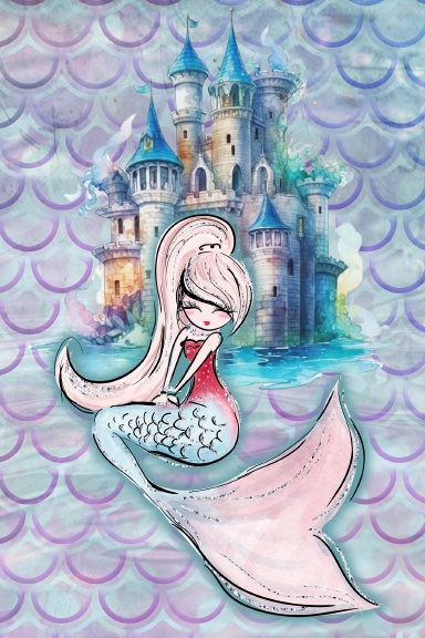 Sassy Mermaid with Castle Lined Journal