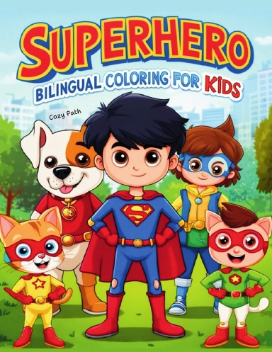 Superhero Bilingual Coloring Book