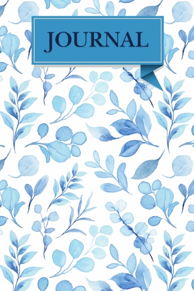 Blue Watercolor Leaves Journal