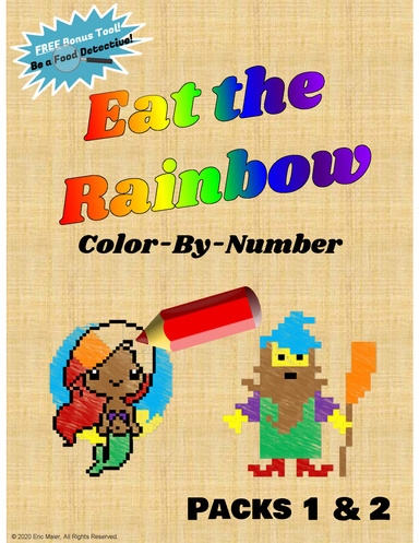 Eat the Rainbow Color by Number, Packs 1 & 2