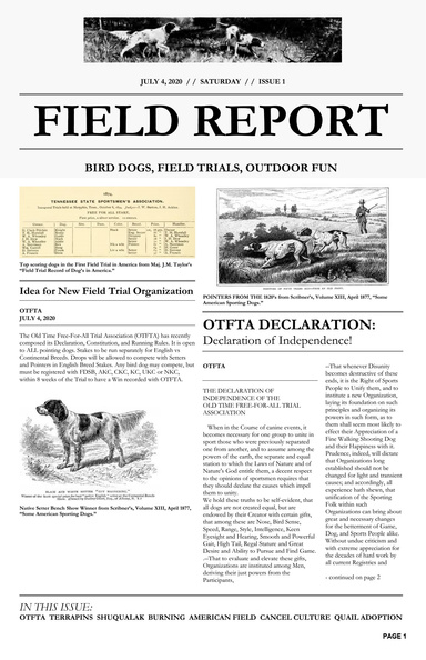 Field Report Issue 1