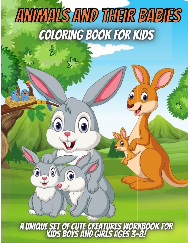 Animals And Their Babies Coloring Book For Kids