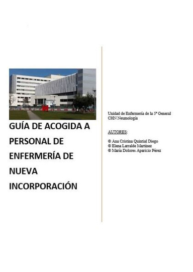 GUÍA DE ACOGIDA A PERSONAL DE ENFERMERÍA DE NUEVA INCORPORACIÓN