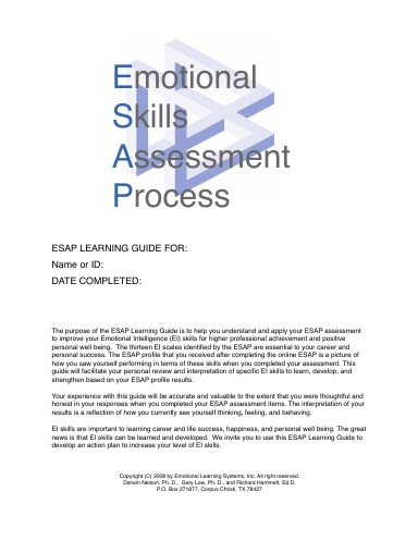 Emotional Skills Assessment Process Learning Guide