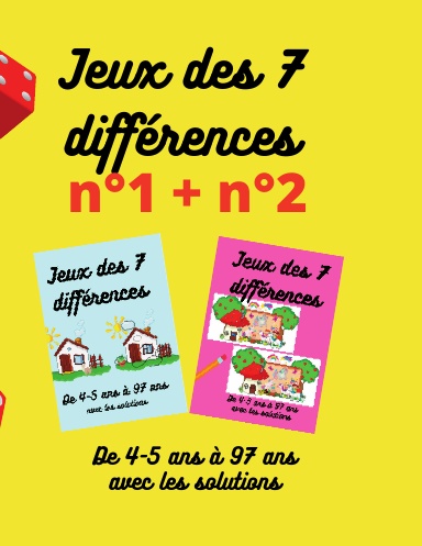 Jeux des 7 différences, éditions en couleur, 2 en1, n°1 et n°2