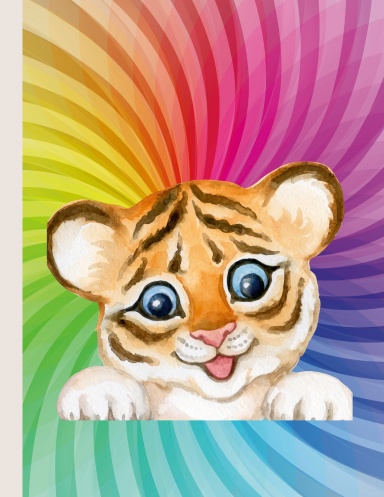 Rainbow Baby Tiger Journal  8.5x11 120pps