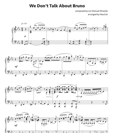 We Don't Talk About Bruno (piano sheet)
