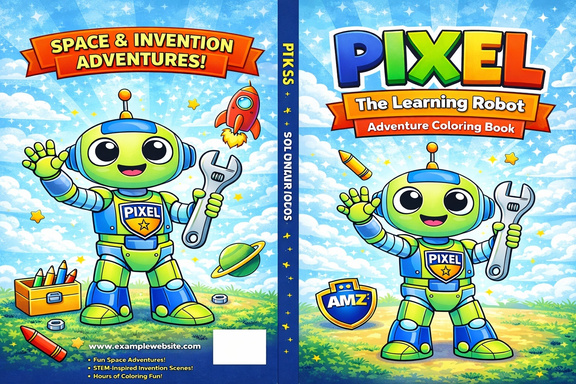 PIXEL The Learning Robot Adventure Coloring Book